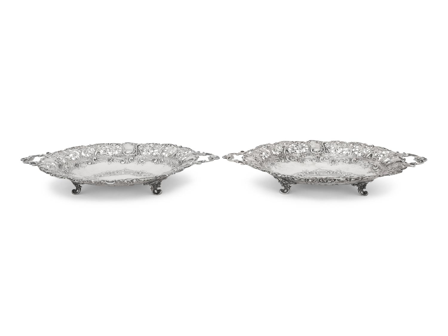 A Pair of German Silver Sweetmeat Dishes