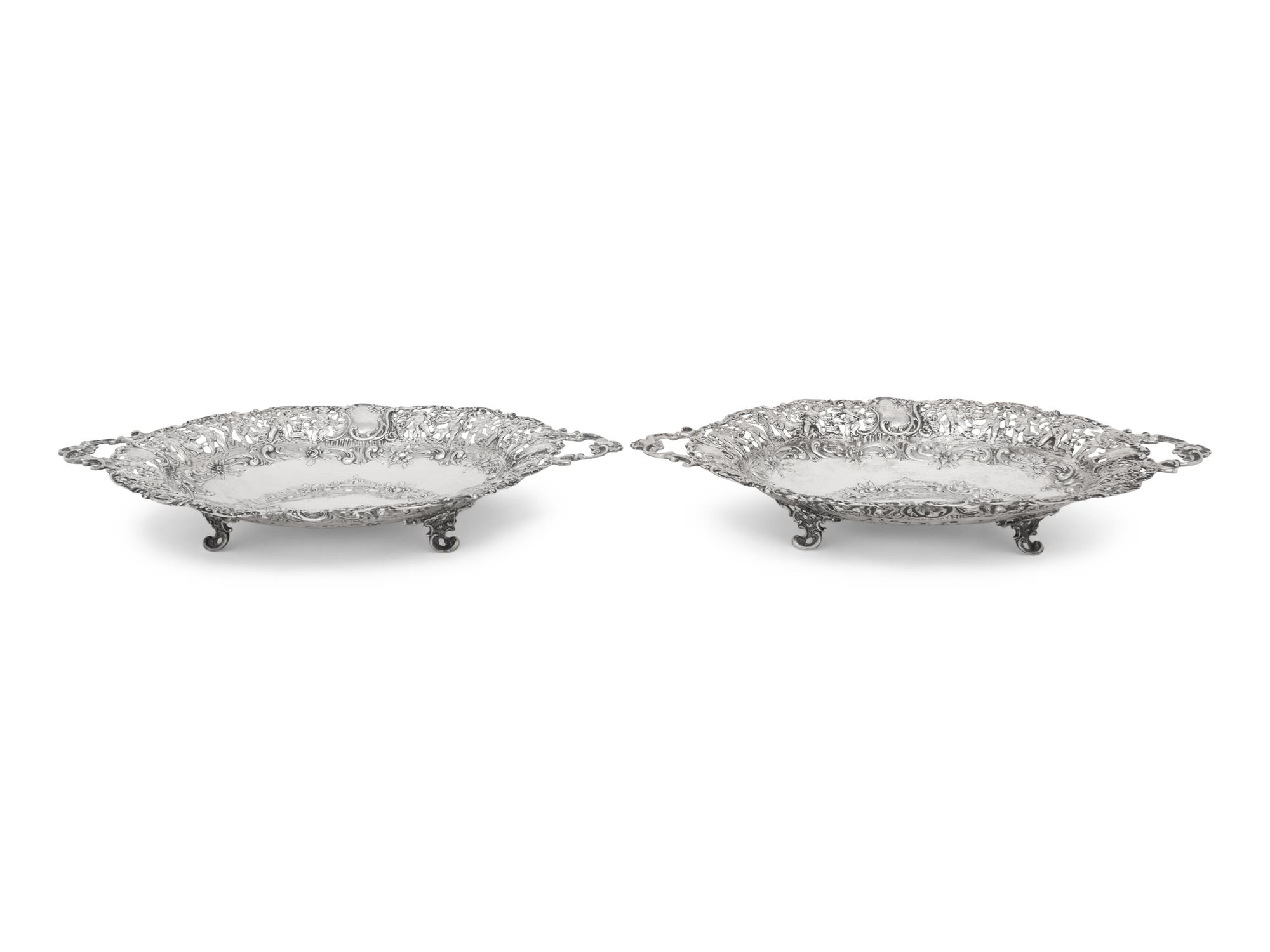 A Pair of German Silver Sweetmeat Dishes