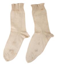 [CIVIL WAR]. A pair of military-issue brogans with a pair of Civil War-period socks.