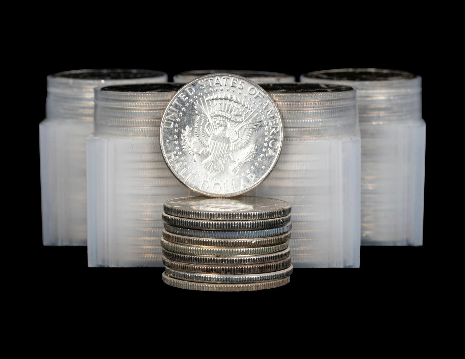 A Collection of One-Hundred-and-Ten 1964 Kennedy 50c Coins