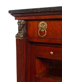 An Empire Style Bronze Mounted Mahogany Marble-Top Secrétaire à Abattant