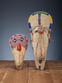 Bannock and Ute Beaded Hide Toy Cradles