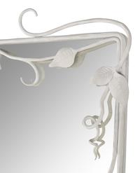 A Custom White Painted Iron Mirror