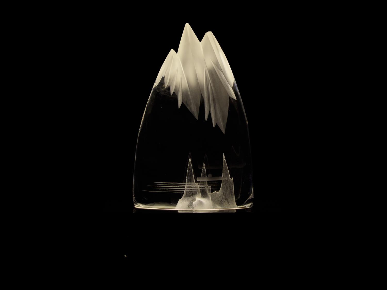 A Steuben Glass Nautilus Commemorative Sculpture