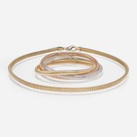 A Matching Set of 14K Gold Flexible Bracelet and Necklace