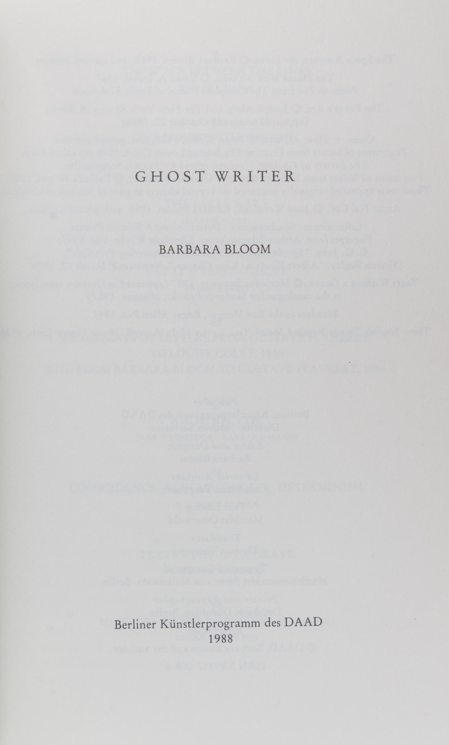 (ART CRITICISM) 9 works, including Barbara Bloom, David Godbold, Stan Brakhage, Vito Acconci and Richard Prince.