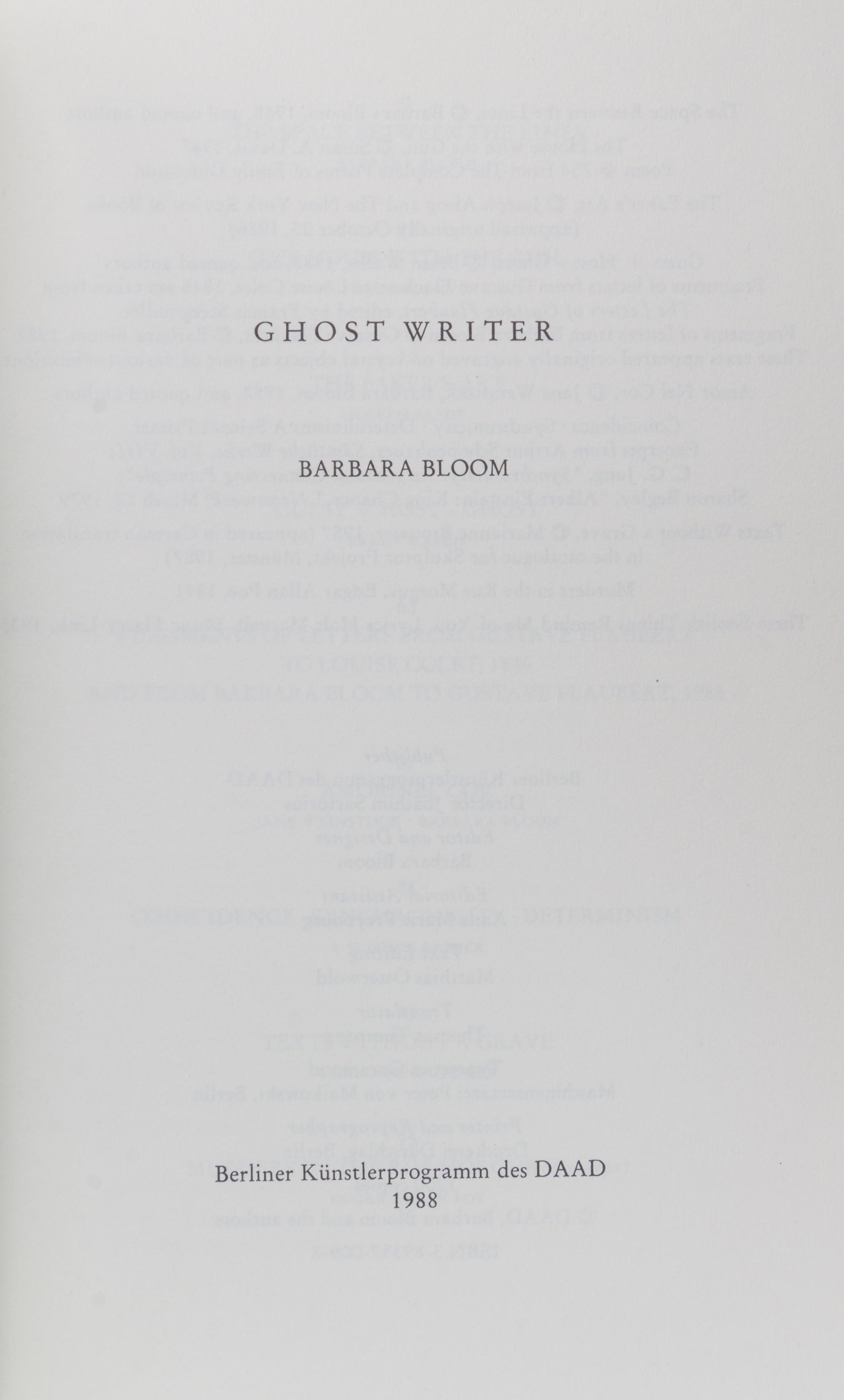 (ART CRITICISM) 9 works, including Barbara Bloom, David Godbold, Stan Brakhage, Vito Acconci and Richard Prince.