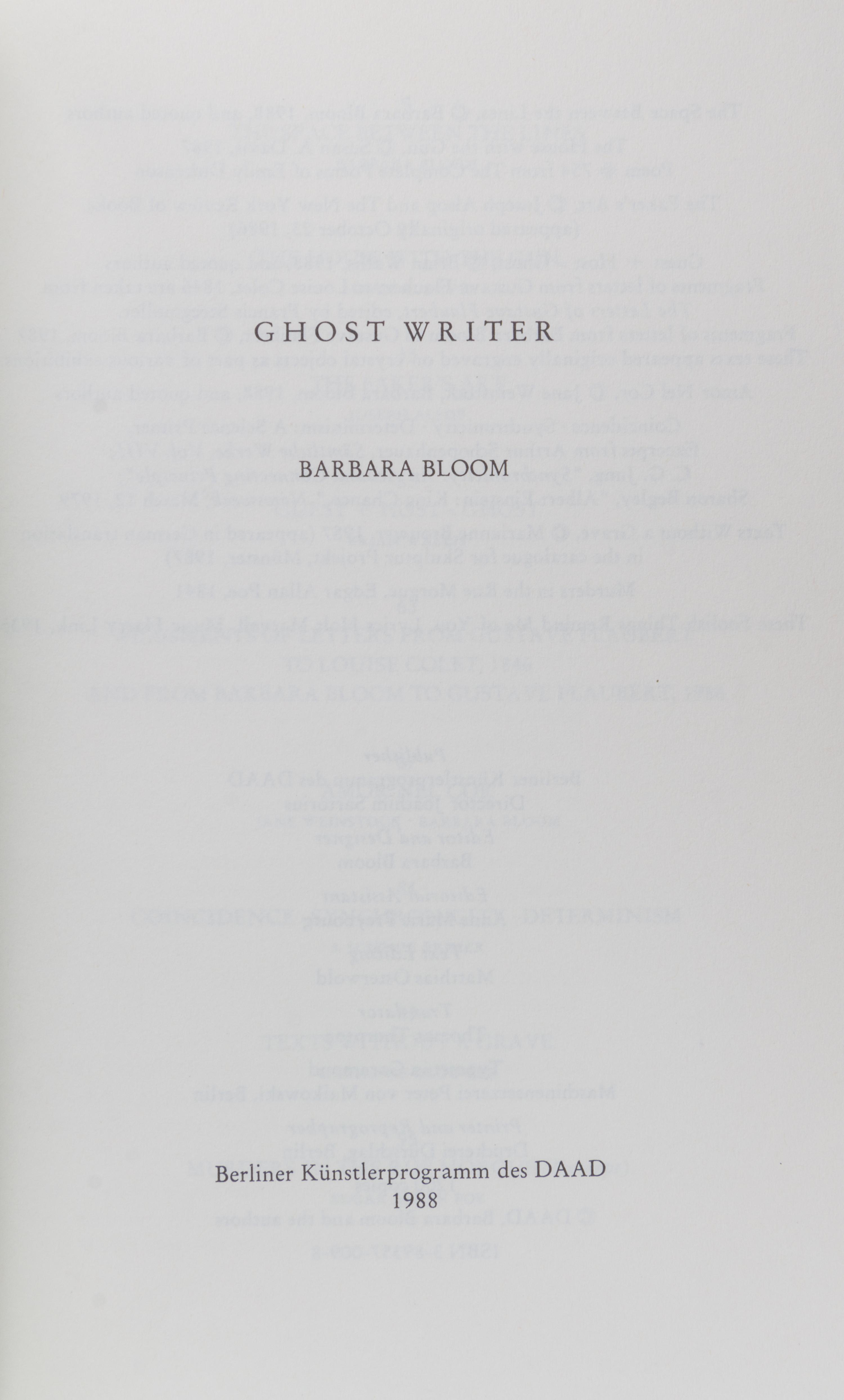 (ART CRITICISM) 9 works, including Barbara Bloom, David Godbold, Stan Brakhage, Vito Acconci and Richard Prince.