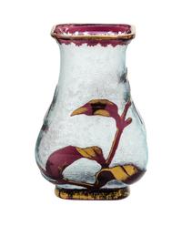A Baccarat Gilt and Enameled Cameo Glass Vase Height 3 3/4 inches. — LATE 19TH CENTURY