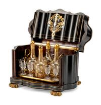 A French Inlaid and Ebonized Cave de Liqueur