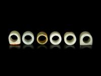 Six Chinese Jade Archer's Rings