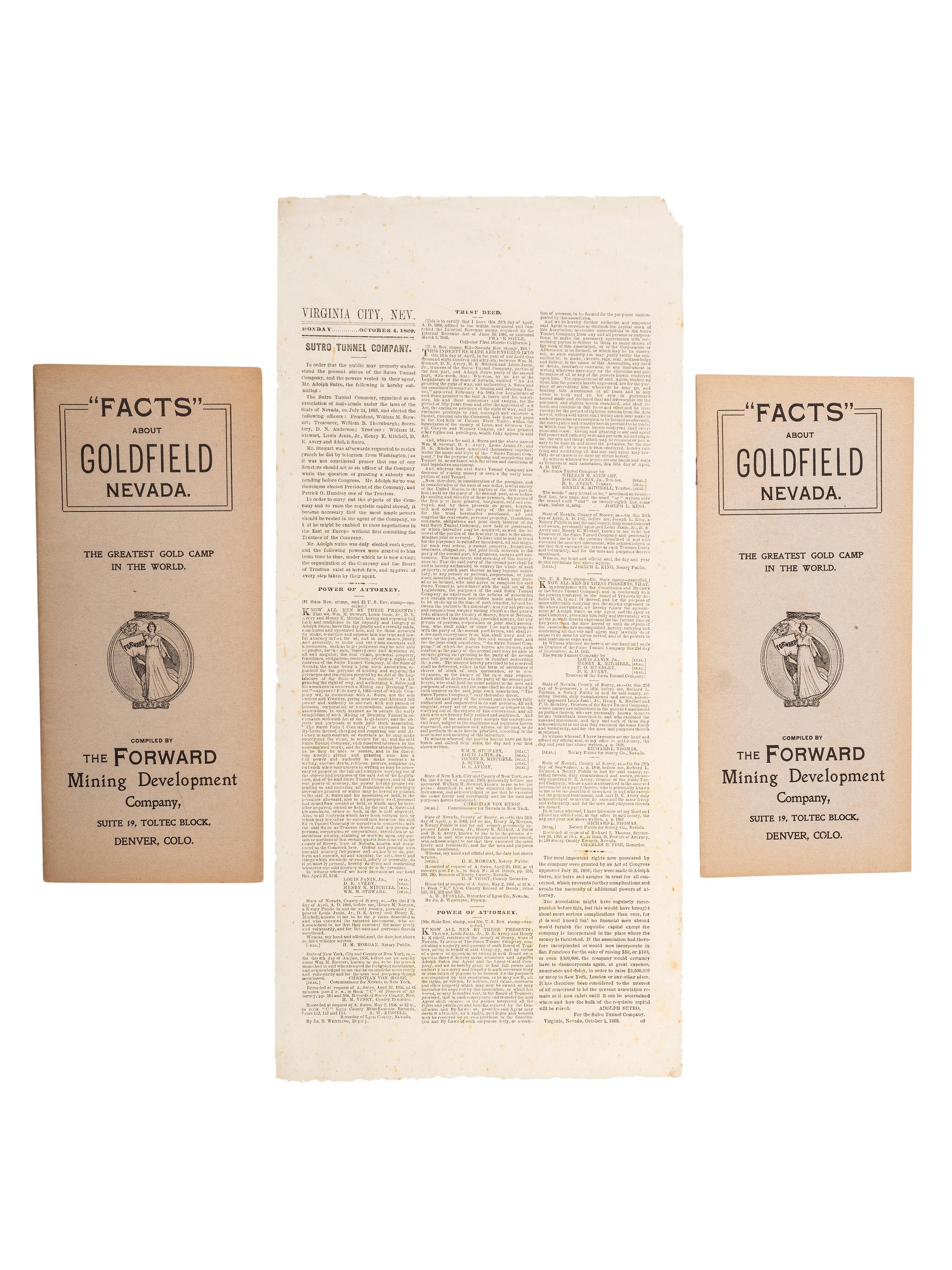 [MINING] California Gold Rush and more - letters, brochures, souvenirs.