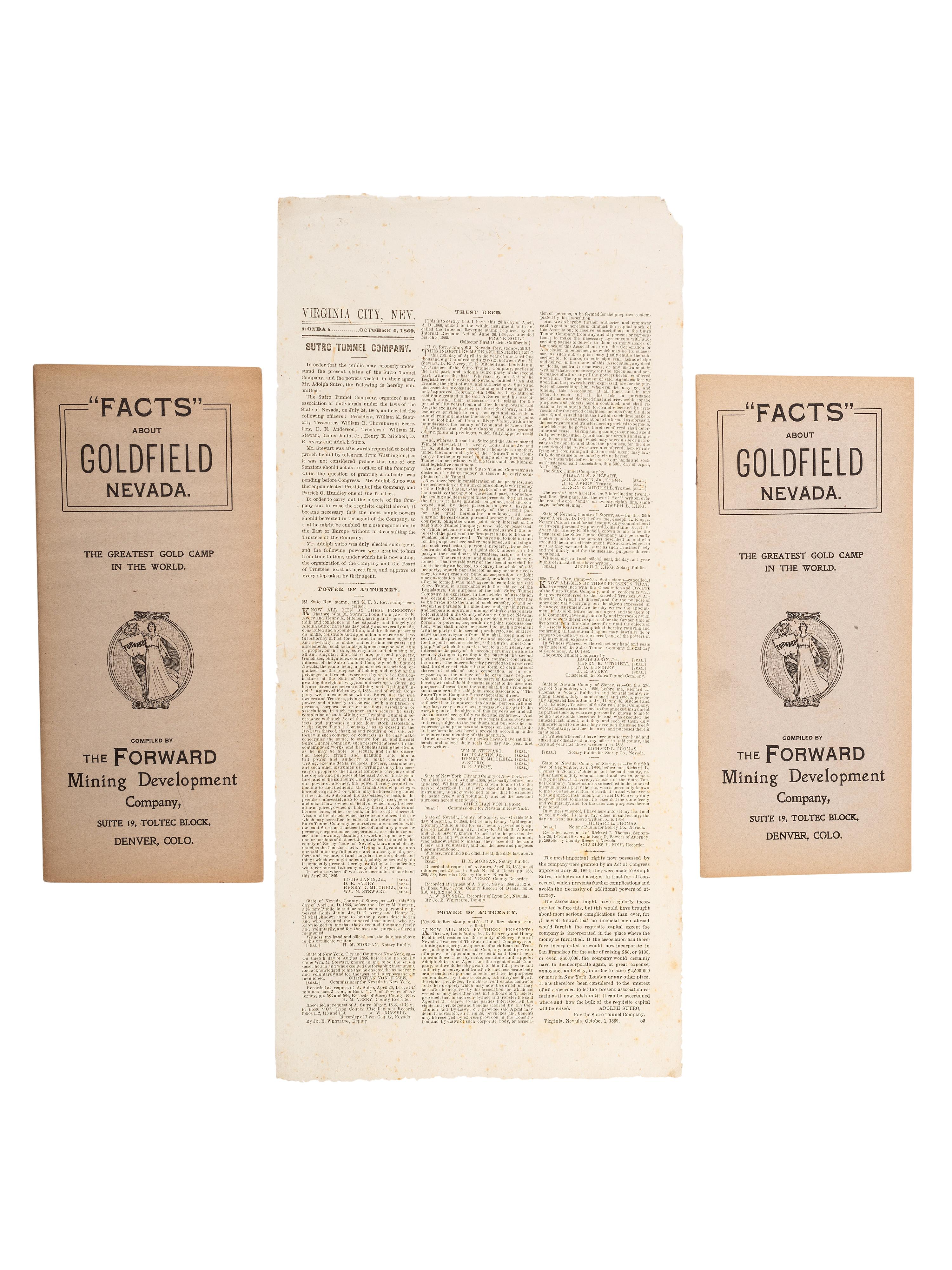 [MINING] California Gold Rush and more - letters, brochures, souvenirs.
