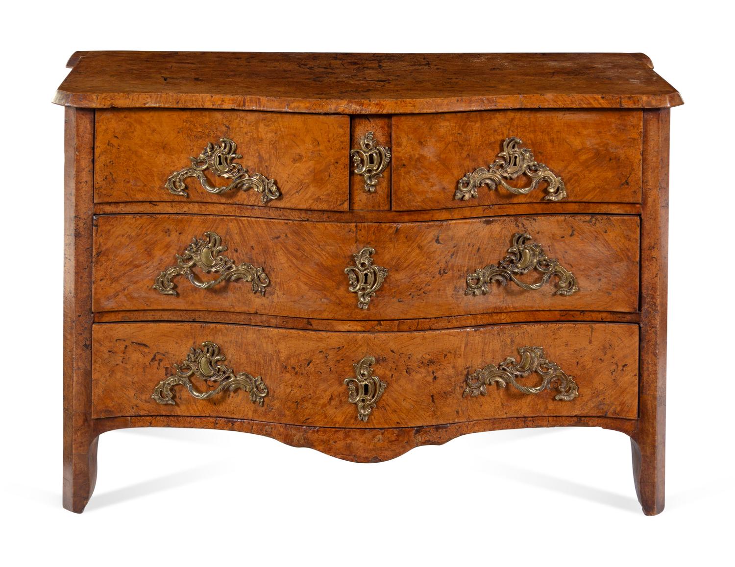 A Continental Burlwood Commode