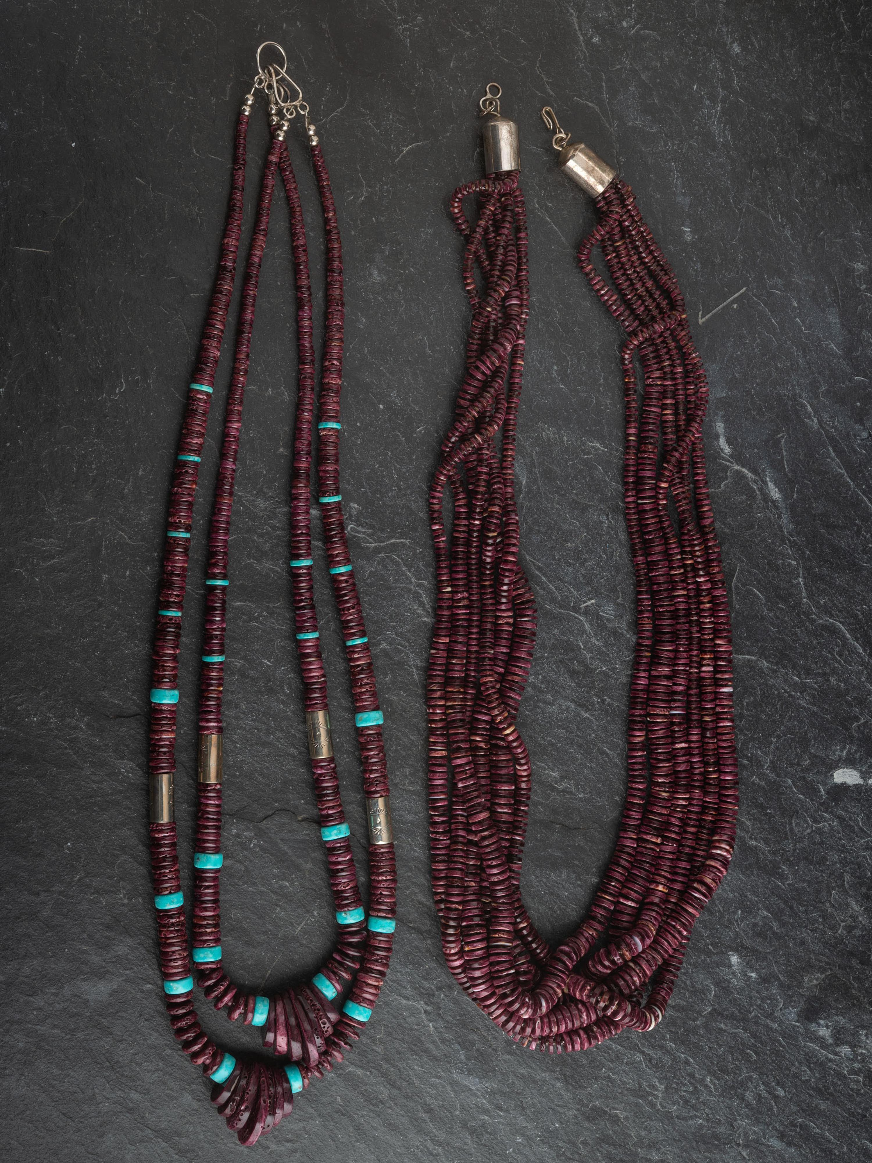 Southwestern-style Multi-strand Spiny Oyster Necklace