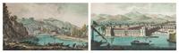 Two Italian Hand Colored Etchings