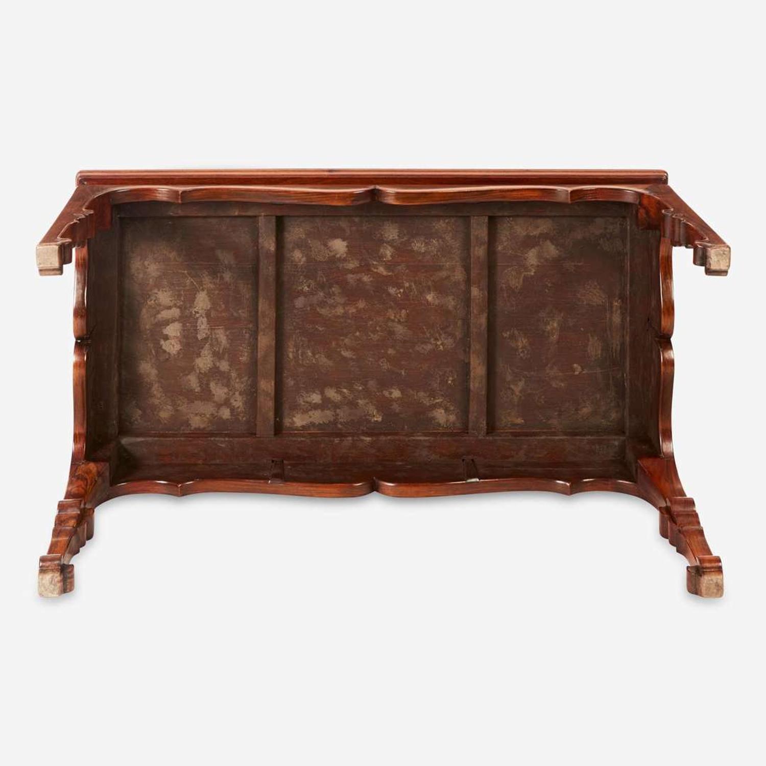 A Chinese Ming dynasty style carved hardwood low table 明式硬木矮方桌