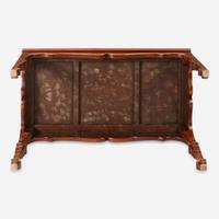 A Chinese Ming dynasty style carved hardwood low table 明式硬木矮方桌
