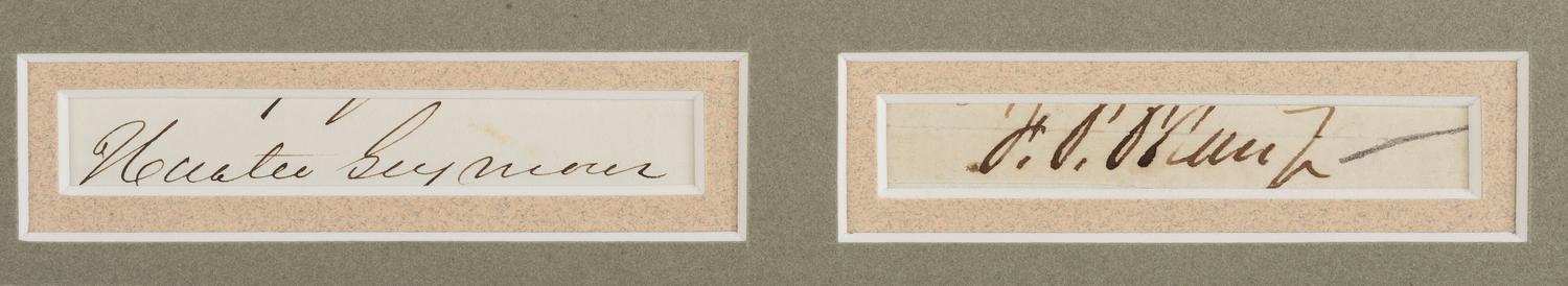 [AUTOGRAPHS]. Signatures of 19th-century American military and political figures.