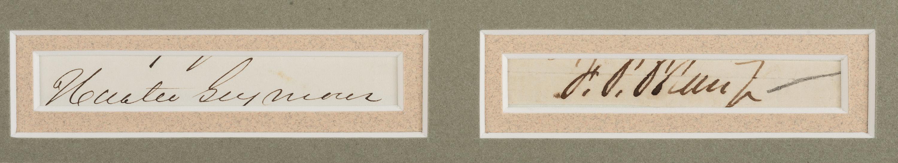 [AUTOGRAPHS]. Signatures of 19th-century American military and political figures.