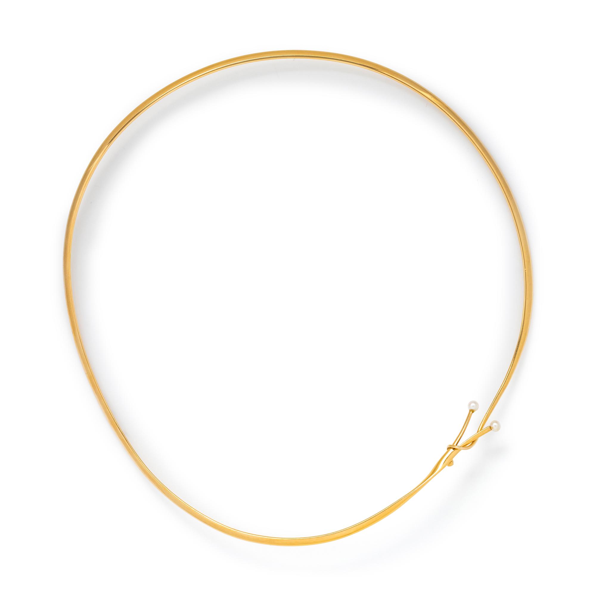 GEORG JENSEN, VIVIANNA TORUN, YELLOW GOLD AND CULTURED PEARL COLLAR NECKLACE