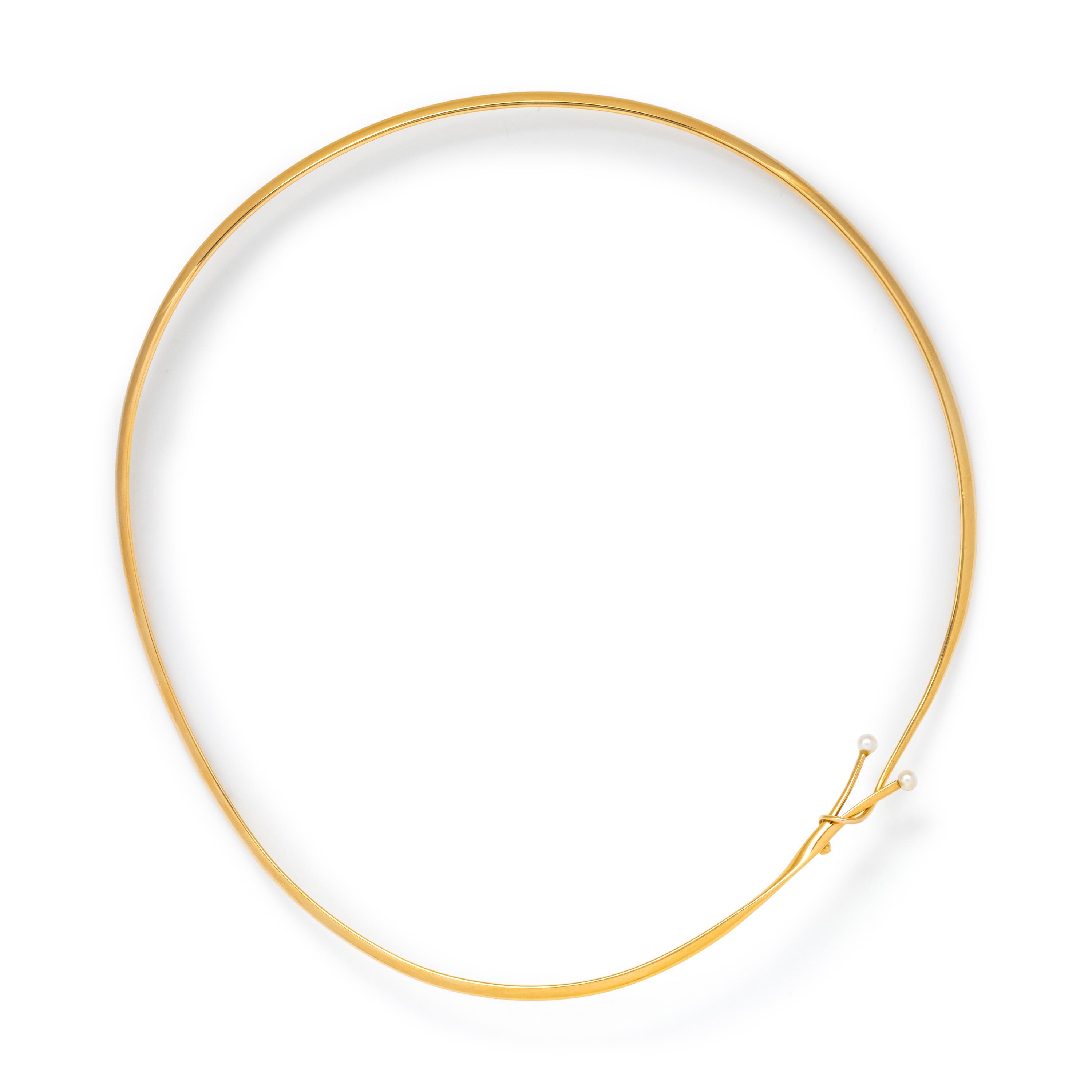 GEORG JENSEN, VIVIANNA TORUN, YELLOW GOLD AND CULTURED PEARL COLLAR NECKLACE