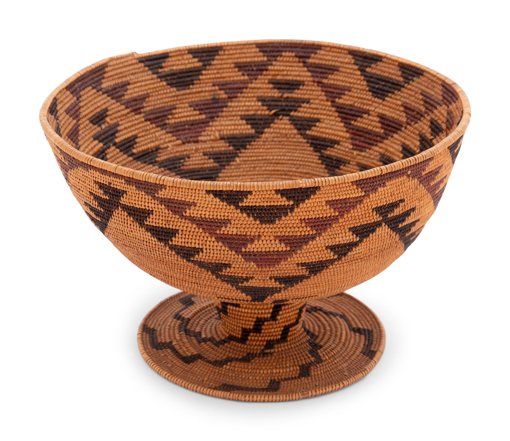 Maidu Polychrome Footed Basket