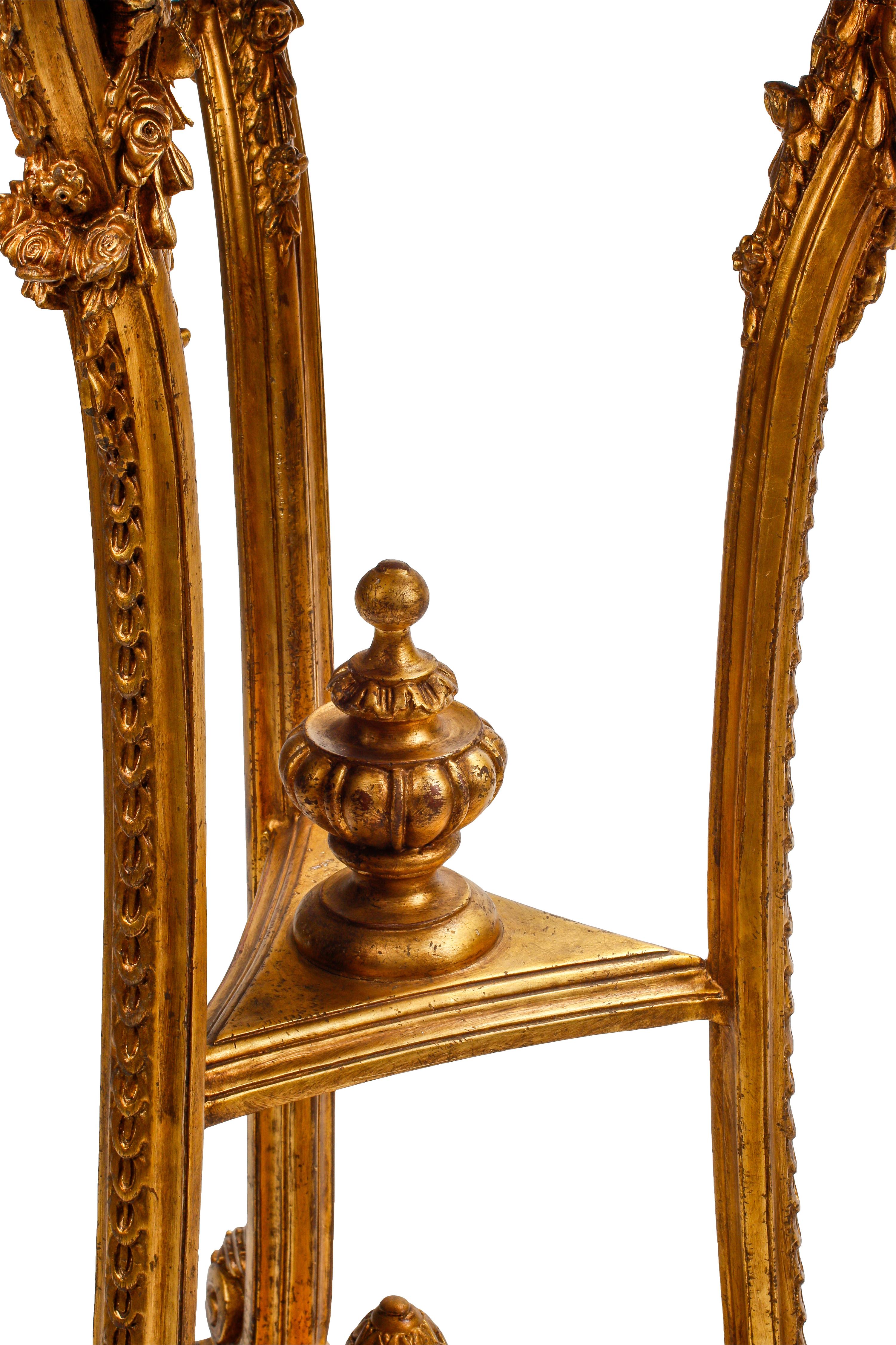 A Pair of Italian Carved Giltwood Jardinière Stands