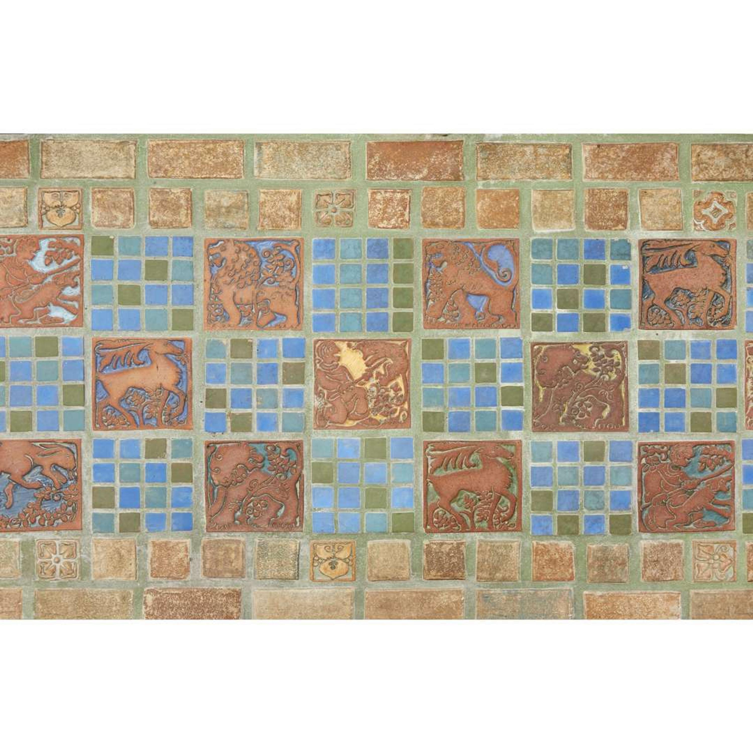 Arts and Crafts tiled bar panels Ernest Allan Batchelder (1876-1957), Pasadena, CA, first quarter 20th