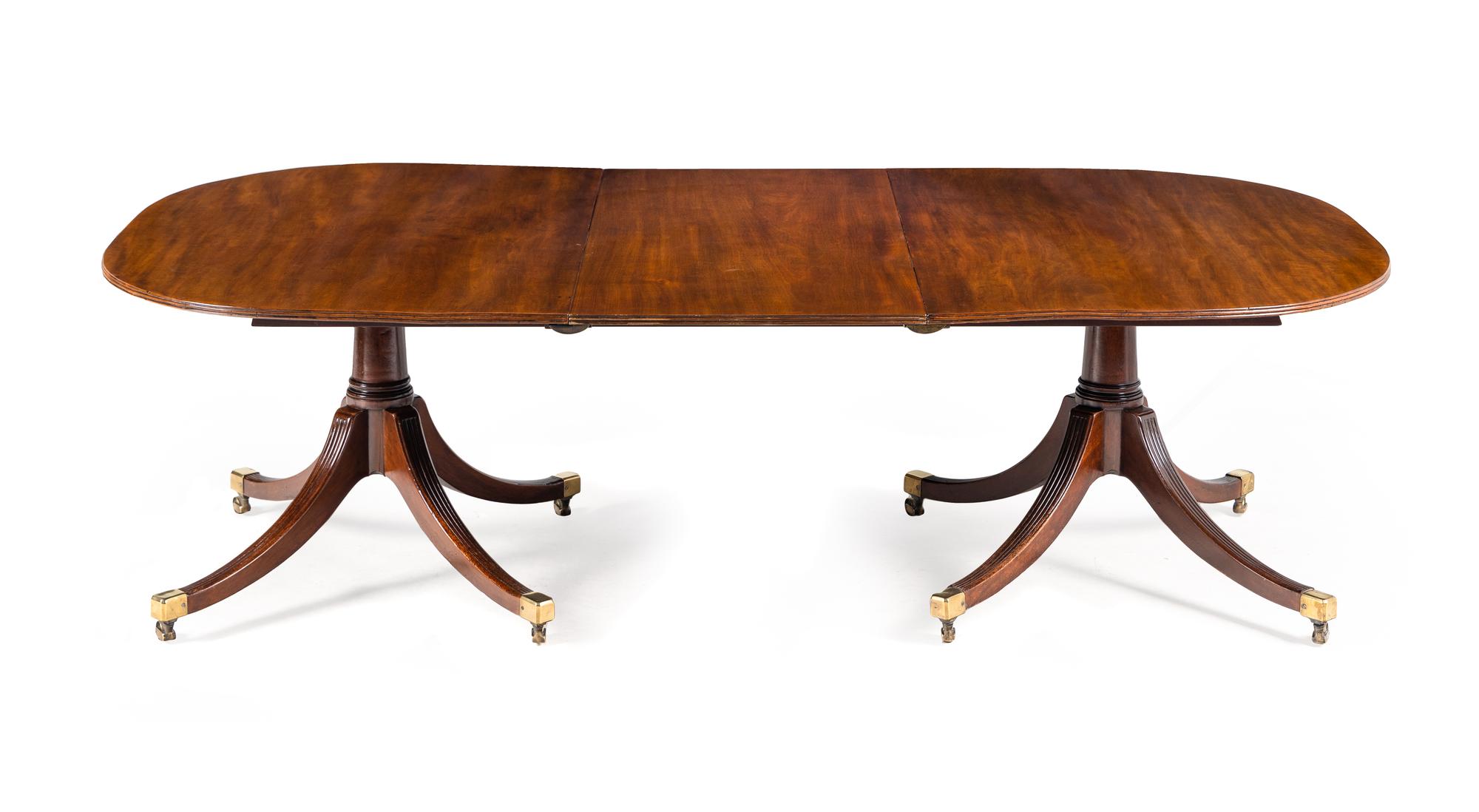 A George III Mahogany Double Pedestal Dining Table