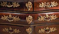 A Louis XV Gilt Bronze Mounted Marquetry Marble-Top Commode
