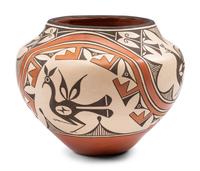 Polychrome Pottery Jar, with Zia Birds