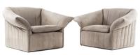 Italian, SECOND HALF 20TH CENTURY, a pair of faux suede lounge chairs