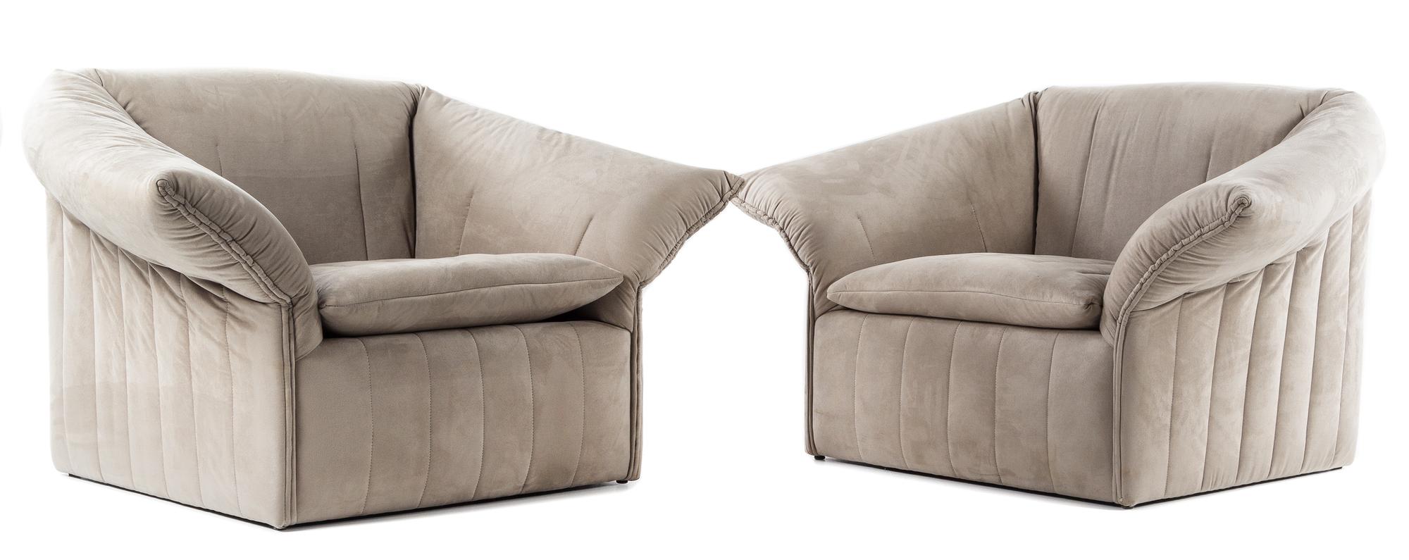 Italian, SECOND HALF 20TH CENTURY, a pair of faux suede lounge chairs