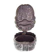 A Chinese Silver and Hardstone Mounted Table Casket