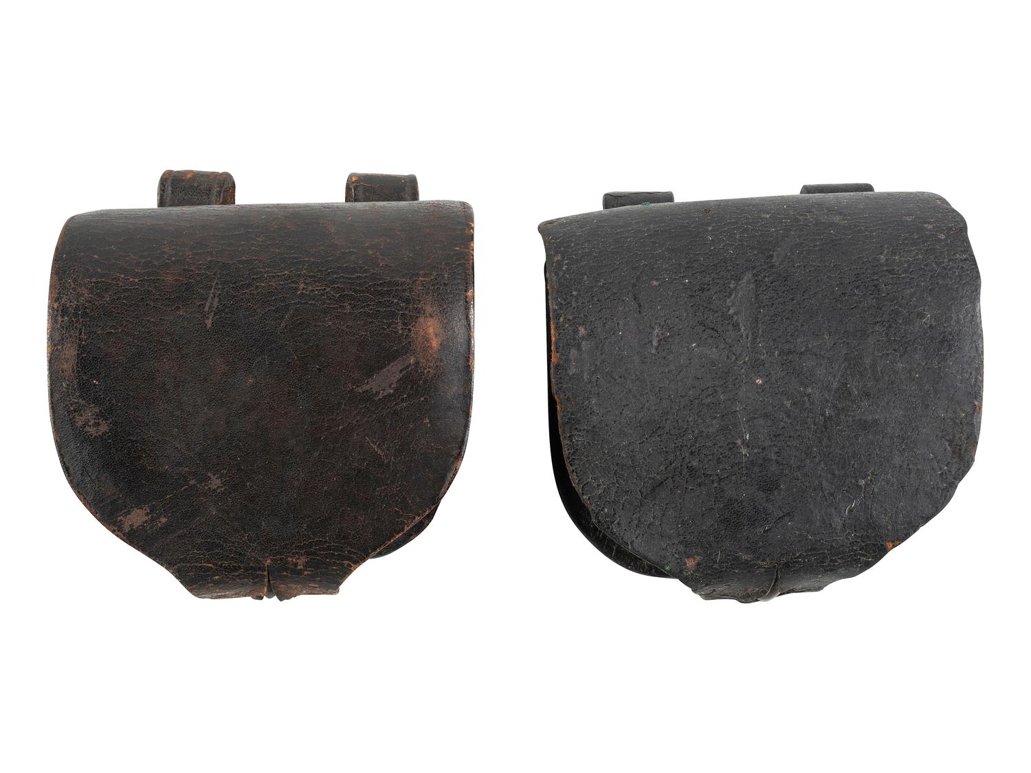 [CIVIL WAR]. A group of 2 federal cap pouches by H.G. Haedrich, Philadelphia, PA.