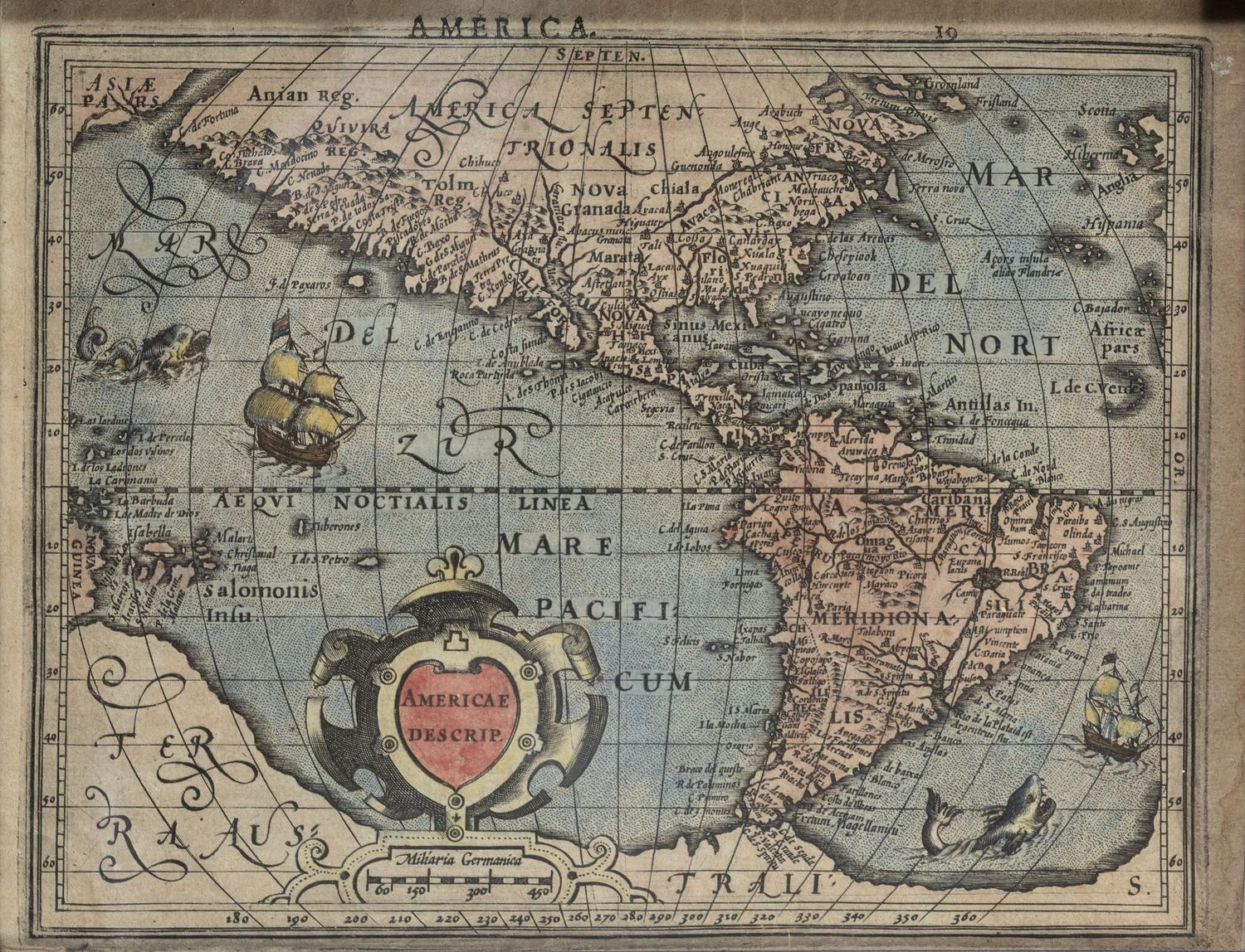 HONDIUS, Jodocus. Americae Descrip. Amsterdam, ca 1608.