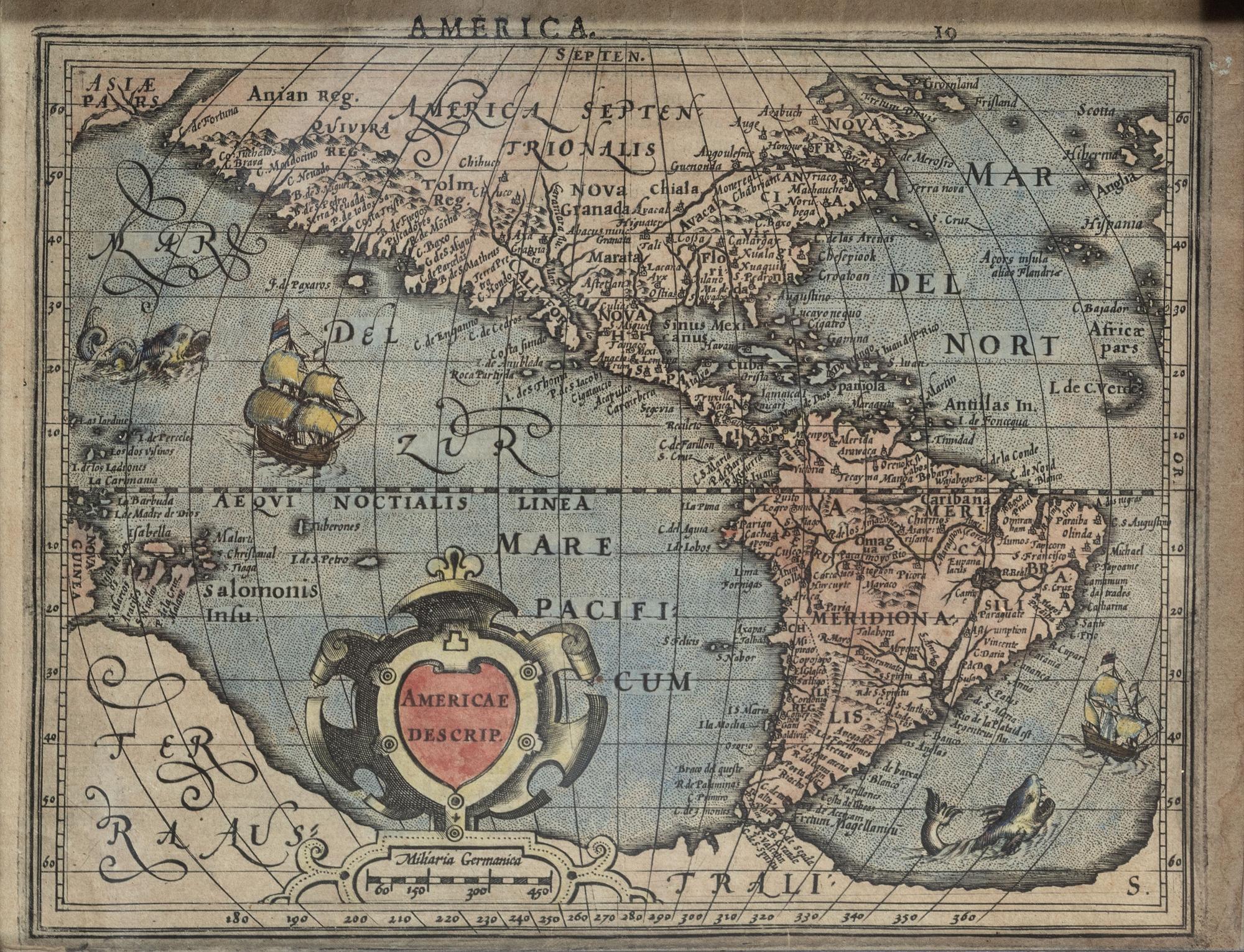 HONDIUS, Jodocus. Americae Descrip. Amsterdam, ca 1608.