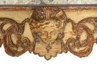 A Régence Painted and Parcel Gilt Marble-Top Console Table
