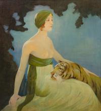 Gerald A. Frank, (American, 1888-1962), Lady with Tiger