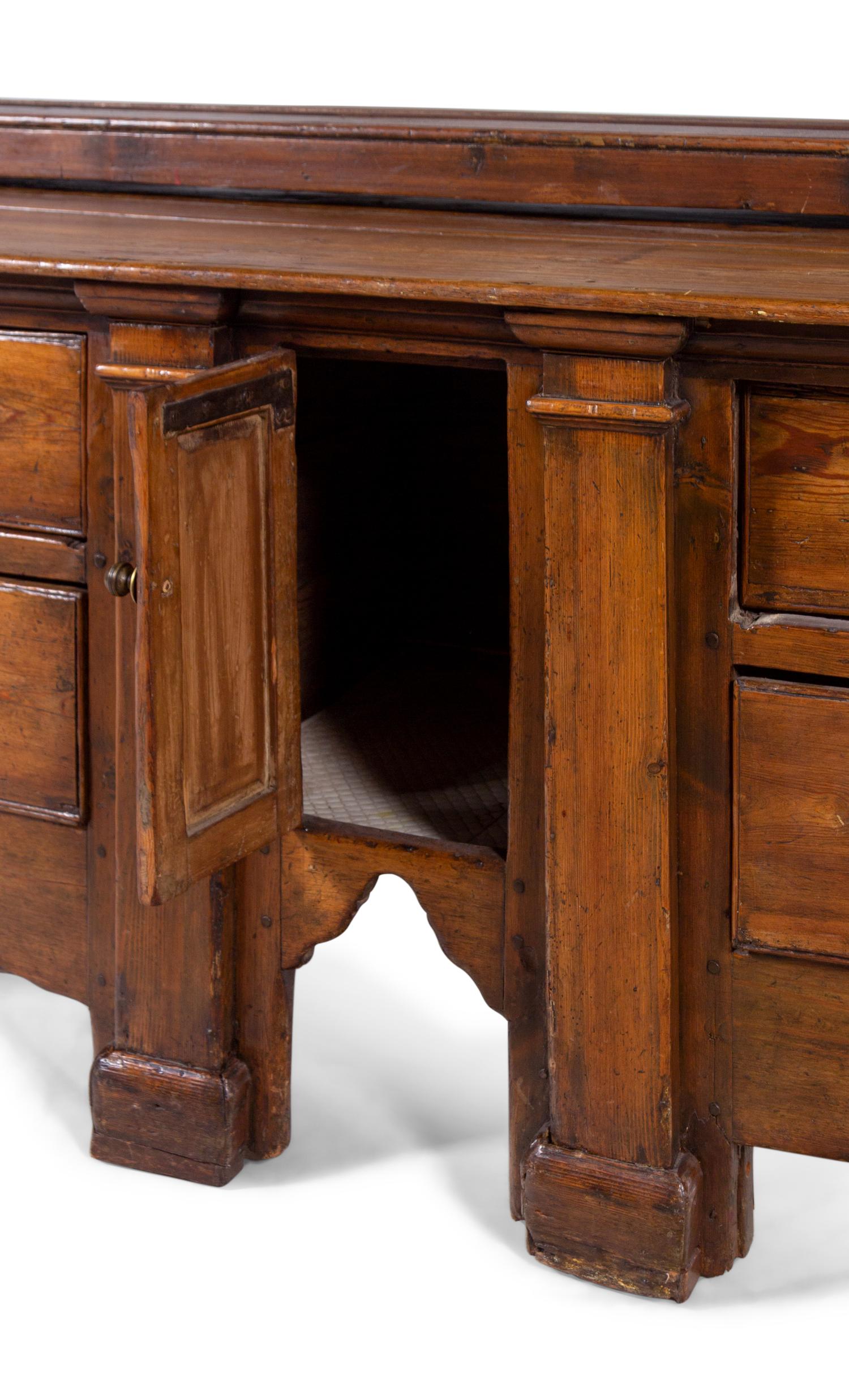 An Italian Walnut Serving Cabinet and Hanging Étagère