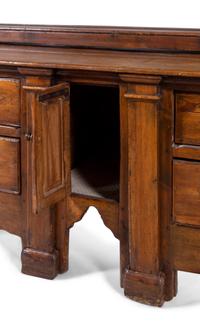 An Italian Walnut Serving Cabinet and Hanging Étagère