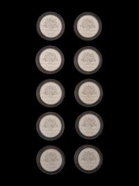 A Set of Ten French Issued 1986 Statue of Liberty-Centennial 100 Franc Silver Coins