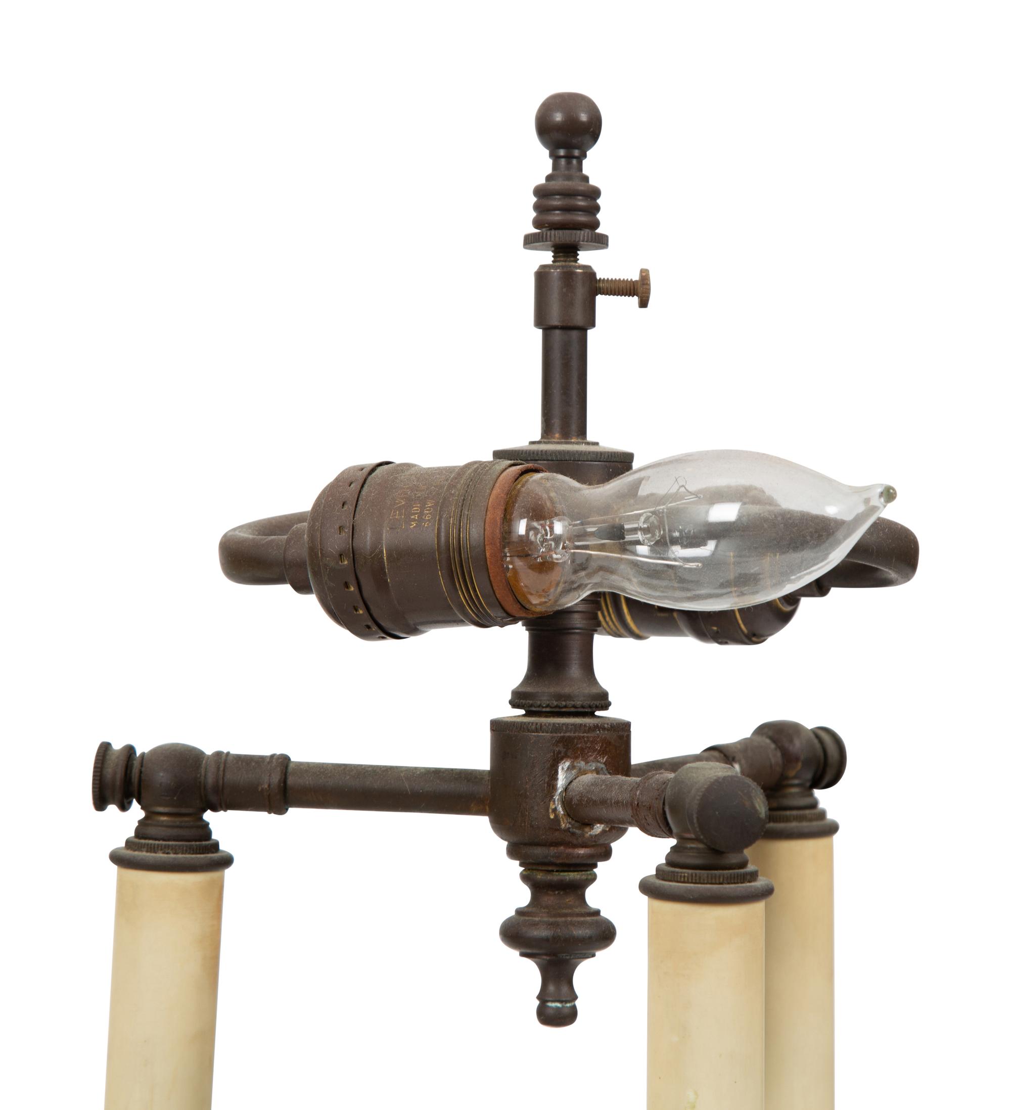 A Pair of Louis XVI Style Alabaster and Bronze Table Lamps — EARLY 20TH CENTURY