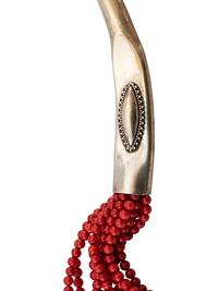 Sterling Silver and Coral Multi-strand Necklace