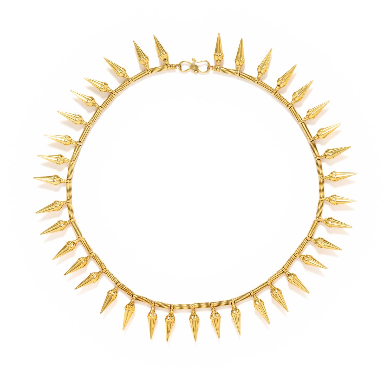 ETRUSCAN REVIVIAL, YELLOW GOLD NECKLACE