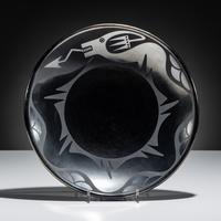 Blackware Pottery Plate, with Avanyu June 1966