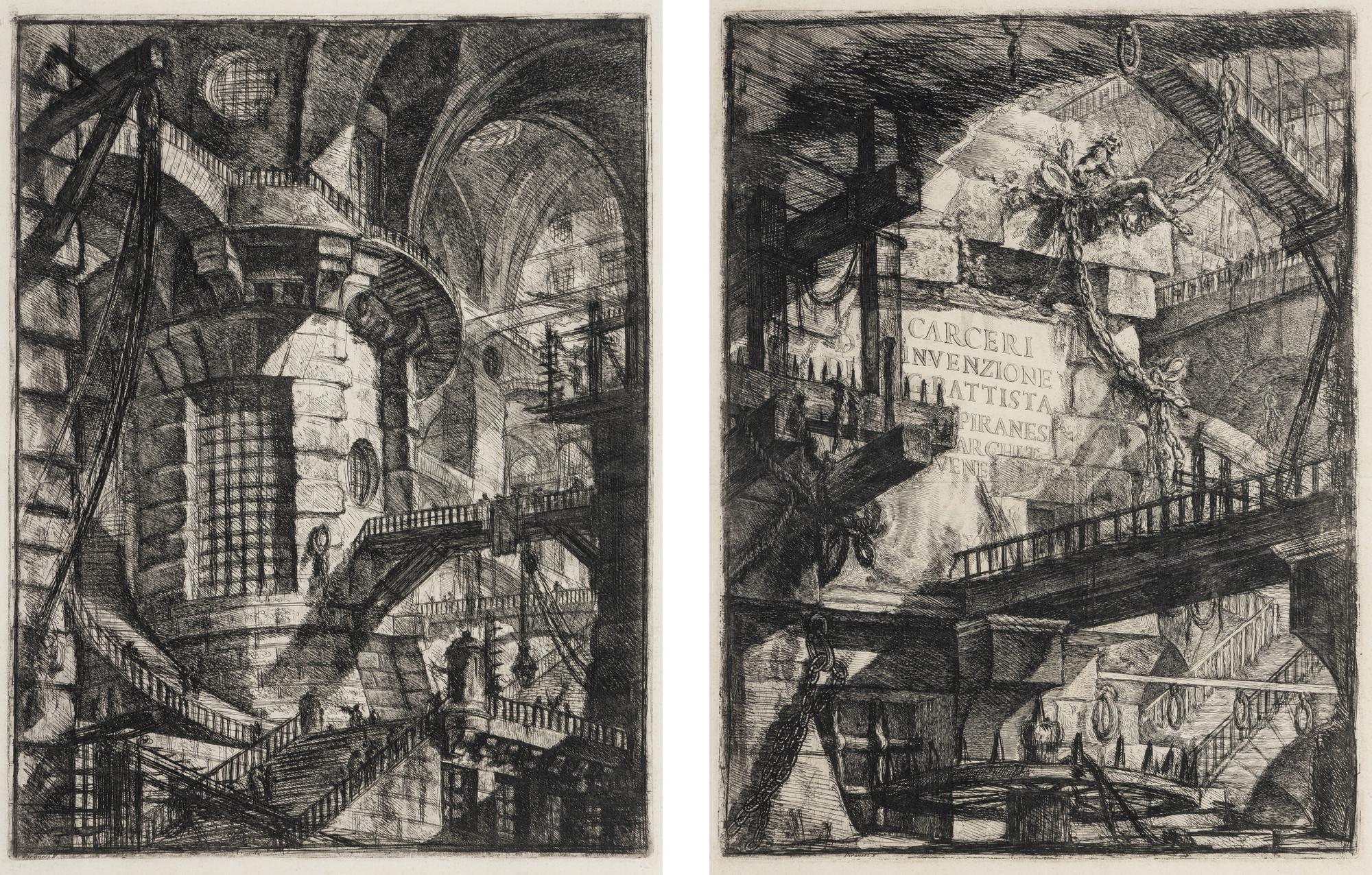 Plate I and Plate III from Carceri d'Invenzione