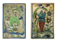 Two Persian Pottery Tiles — 19TH CENTURY