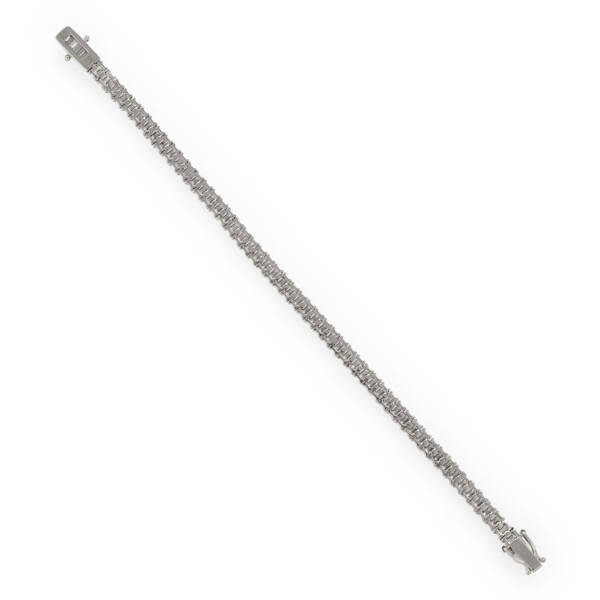 Diamond and Platinum Line Bracelet